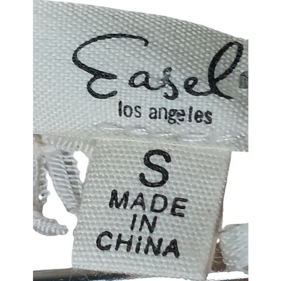 Easel Los Angeles Oversized Open Knit Sweater Small Natural Striped Pullover - Picture 12 of 13